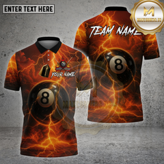 Maxcorners Billiards Shirt 8 Ball Electric Energy Multioptions Personalized Name, Team Name Unisex 3D Shirt (4 Colors)