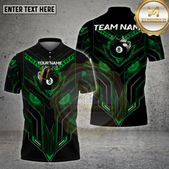 Maxcorners Billiards Shirt 8 Ball Cyber Eyes Multioptions Personalized Name, Team Name Unisex 3D Shirt (4 Colors)