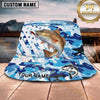 Maxcorners Fishing Epic Skull Fisherman Sunset Fishing Scene Personalized Name 3D Bucket Hat (13 Fish Species)