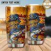 Maxcorners Fishing Tumbler Retro Orange Fishing Beer Design Personalized Name Tumbler (13 Species)