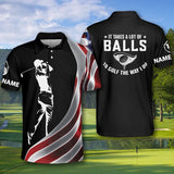 MaxCorners It Takes A Lot Of Balls To Golf The Way I Do Golf Polo Shirts Customized Name Polo For Men
