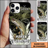 Maxcorners Black Grunge Water Splash Personalized Name Phone Case (13 Fish Species)