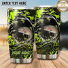 Maxcorners Fishing Tumbler Acid Green Graffiti Swirl Design Personalized Name Tumbler (13 Species)