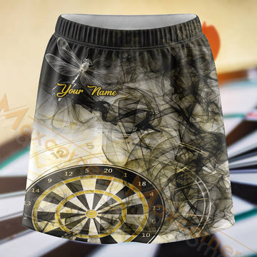 Maxcorners Darts Smoky Gold Dartboard Personalized 3D Skort, Skirts With Shorts