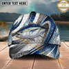 Maxcorners Fishing Fish Scale Silver Stripe Multi Options Personalized Name 3D Cap (11 Fish Species)