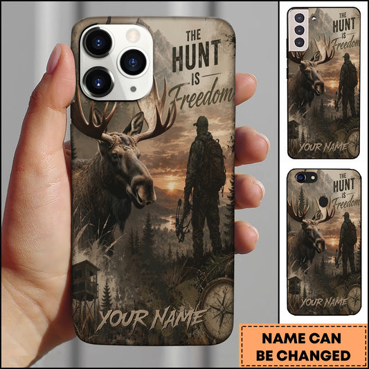 Maxcorners Moose Hunting Freedom Wilderness Personalized Nam 3D Phone Case