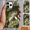 Maxcorners Olive Geometric Grunge Personalized Name Phone Case (13 Fish Species)