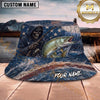 Maxcorners Fishing Dark Lightning Fishing Illustration with Dramatic Effect Personalized Name 3D Bucket Hat (13 Fish Species)