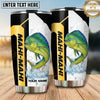 Maxcorners Fishing Tumbler Yellow Black Sport Stripe Design Personalized Name Tumbler (13 Species)