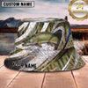 Maxcorners Fishing Metallic Green Fish Scale Abstract Sport Personalized 3D Bucket Hat (13 Fish Species)