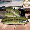 Maxcorners Fishing Lightning Storm Fishing with Dramatic Graphic Personalized Name 3D Bucket Hat (13 Fish Species)