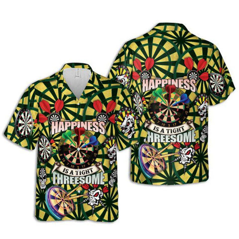 MaxCorners Darts Happiness Is Tight Threesome Hawaiian Shirt