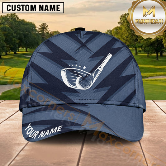 Maxcorners Golf Blue Wavy Pattern Personalized Cap