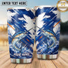 Maxcorners Fishing Tumbler Navy White Distressed Starburst Design Personalized Name Tumbler (13 Species)