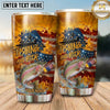 Maxcorners Fishing Tumbler Retro Orange Fishing Beer Design Personalized Name Tumbler (13 Species)
