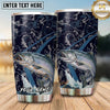 Maxcorners Fishing Tumbler Navy Camouflage Angler Design Personalized Name Tumbler (13 Species)