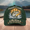 Maxcorners Fishing Green Faith Quote Water Splash 3D Cap (12 Fish Species)