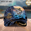 Maxcorners Fishing  Sunset Ocean Camouflage Multi Options Personalized Name 3D Classic Cap (11 Fish Species)