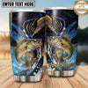 Maxcorners Fishing Tumbler Golden X-Ray Skeleton Design Personalized Name Tumbler (13 Species)