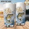 Maxcorners Fishing Tumbler Nautical Compass Splash Design Personalized Name Tumbler (13 Species)