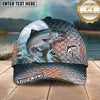 Maxcorners Fishing Olive Scale Wave Splash Circle Logo Personalized Name 3D Cap (12 Fish Species)