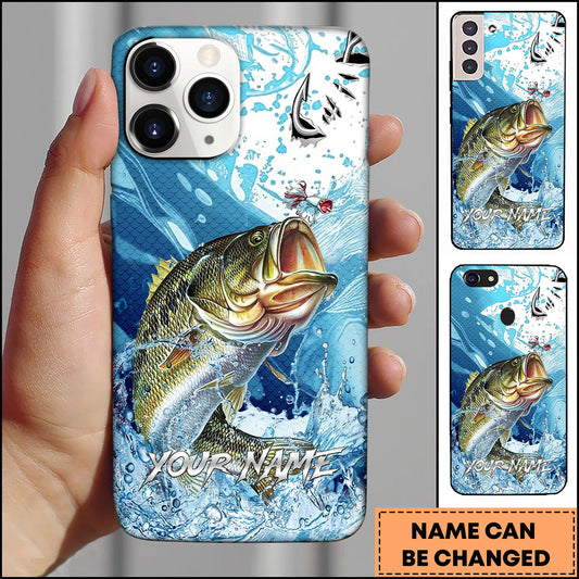 Maxcorners Ocean Wave Scale Pattern Personalized Name Phone Case (13 Fish Species)