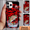 Maxcorners Red Camo Water Splash Personalized Name Phone Case (13 Fish Species)