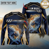 Maxcorners Fishing Black Gold Geometric Personalized Name, Team Name Long Sleeve Shirt (9 Breeds)
