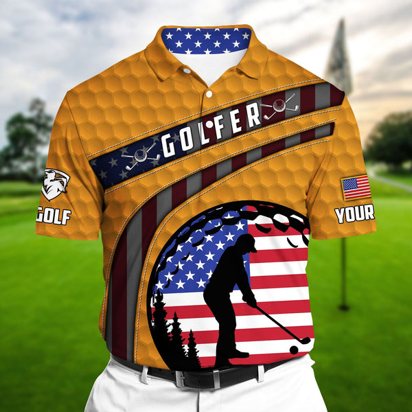Max Corner Pride Premium Super Cool US Golfer, Golf Polo Shirts Multicolor Custom Name