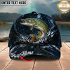 Maxcorners Fishing Dark Ocean Splash Personalized 3D Cap (12 Fish Species)