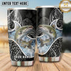 Maxcorners Fishing Tumbler Black White Paisley Bandana Design Personalized Name Tumbler (13 Species)