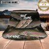 Maxcorners Fishing Dark Aquatic Collage Scale Pattern Personalized 3D Bucket Hat (13 Fish Species)