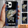 Maxcorners Fishing 3D Realistic Honeycomb Tech Background Personalized Name Phone Case (10 Fish Species)