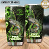 Maxcorners Fishing Tumbler Neon Green Energy Swirl Design Personalized Name Tumbler (13 Species)