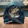 Maxcorners Fishing Midnight Thunder Hex Personalized Name 3D Cap (12 Fish Species)