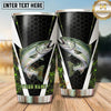 Maxcorners Fishing Tumbler Black White Honeycomb Wing Design Personalized Name Tumbler (13 Species)