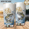 Maxcorners Fishing Tumbler Nautical Compass Splash Design Personalized Name Tumbler (13 Species)