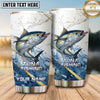 Maxcorners Fishing Tumbler White Gray Marble Hook Design Personalized Name Tumbler (13 Species)