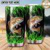 Maxcorners Fishing Tumbler Black Emerald Flame Design Personalized Name Tumbler (13 Species)