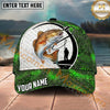 Maxcorners Fishing Green Honeycomb Hook Angler Personalized Name 3D Cap (12 Fish Species)