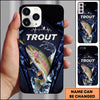 Maxcorners Dark Hexagon Water Splash Personalized Name Phone Case (13 Fish Species)