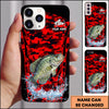 Maxcorners Red Camo Water Splash Personalized Name Phone Case (13 Fish Species)