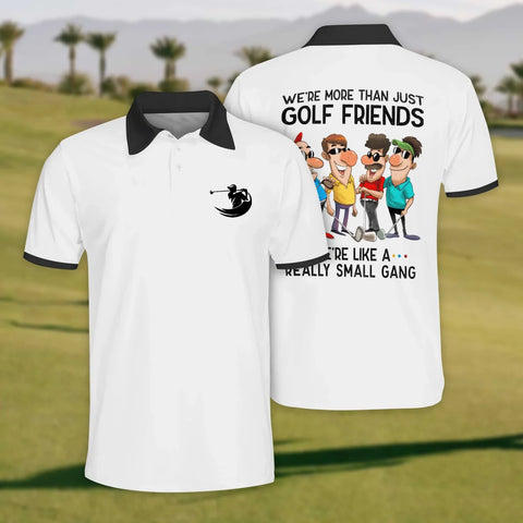 Maxcorners We Are More Than Just Golf Friends Golf Polo Shirt, Mens Golf Shirt, Funny Golf Shirt