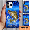 Maxcorners Deep Blue Water Splash Personalized Name Phone Case (13 Fish Species)