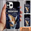 Maxcorners Dark Hexagon Water Splash Personalized Name Phone Case (13 Fish Species)