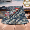 Maxcorners Fishing American Flag Blue Camo Lace-Up Personalized 3D Bucket Hat (13 Fish Species)