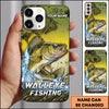 Maxcorners Green Grunge Water Splash Personalized Name Phone Case (13 Fish Species)