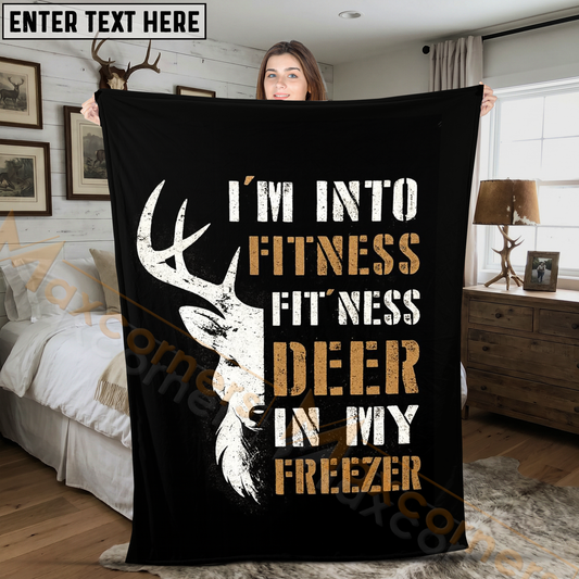 Maxcorners Funny Hunt Quote Fitness Deer In My Freezer Split Face Personalized 3D Blanket