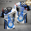 Maxcorners Volleyball Gold Flame Power Strike Premium Design Multicolor Options Personalized 3D V-neck T-Shirt