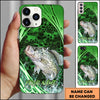 Maxcorners Fishing Green Honeycomb Splash Personalized Name Phone Case  (12 Fish Species)